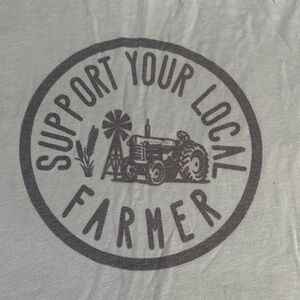 Bella Canvas Light Green Tee with Dark Gray 'Support Your Local Farmer' Graphic